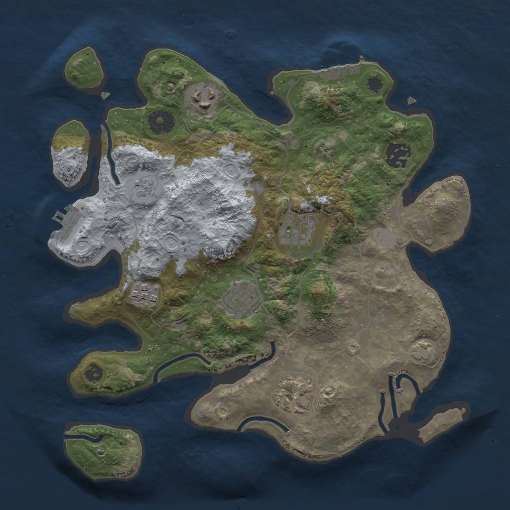 Rust Map: Procedural Map, Size: 3000, Seed: 60584238, 13 Monuments