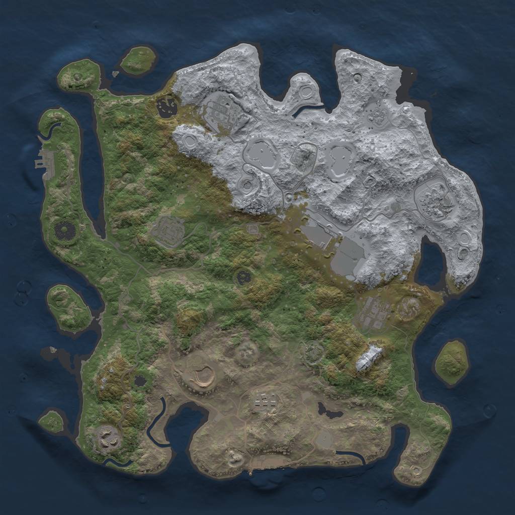 Rust Map: Procedural Map, Size: 3700, Seed: 71892, 17 Monuments
