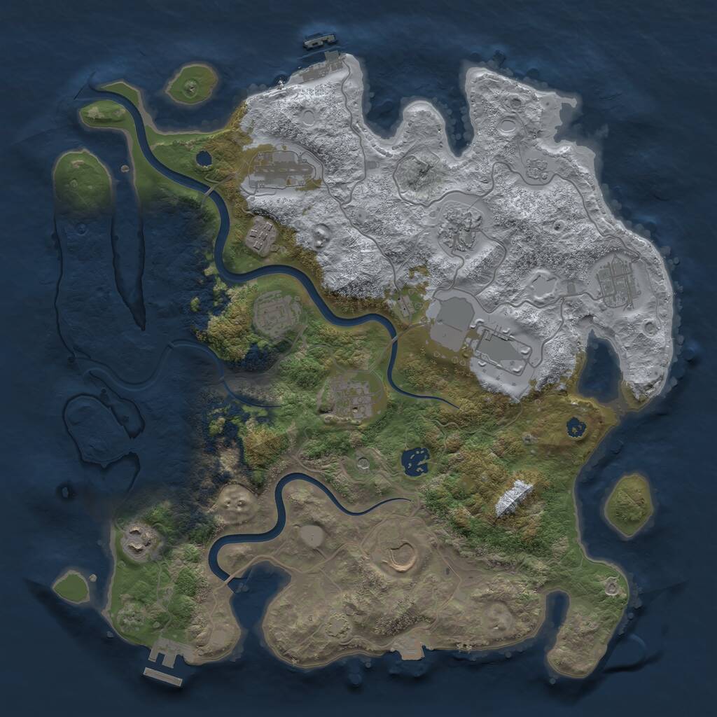 Rust Map: Procedural Map, Size: 3700, Seed: 71892, 16 Monuments