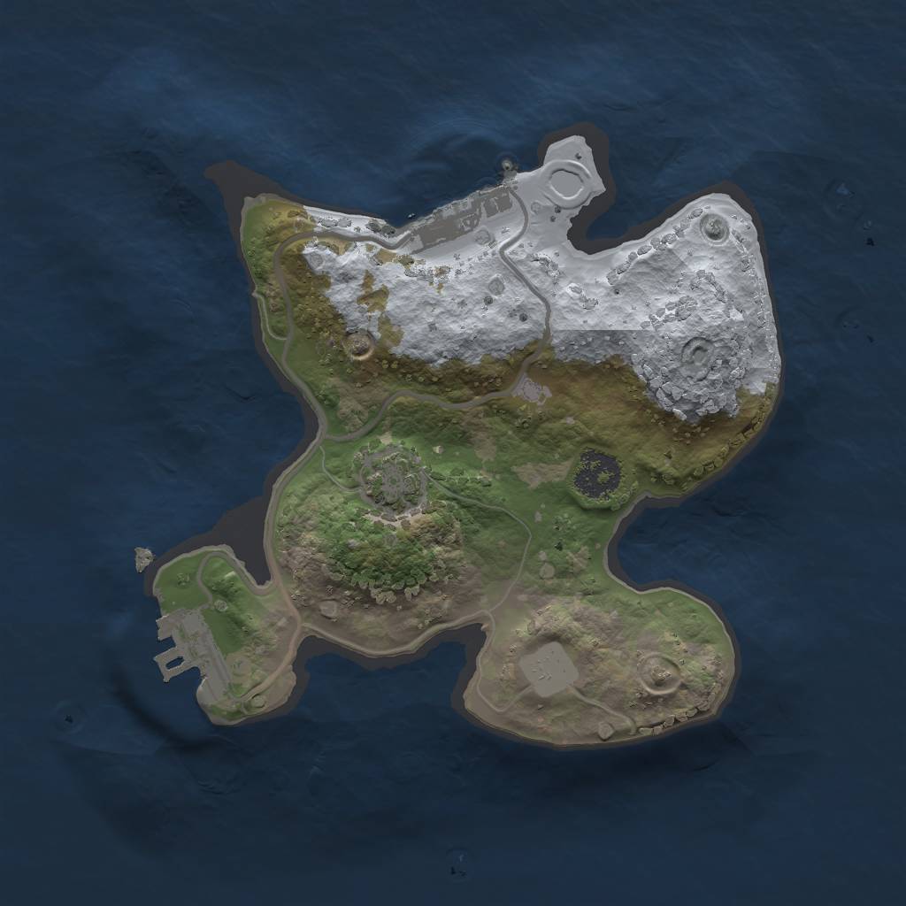 Rust Map: Procedural Map, Size: 2000, Seed: 321543214, 6 Monuments