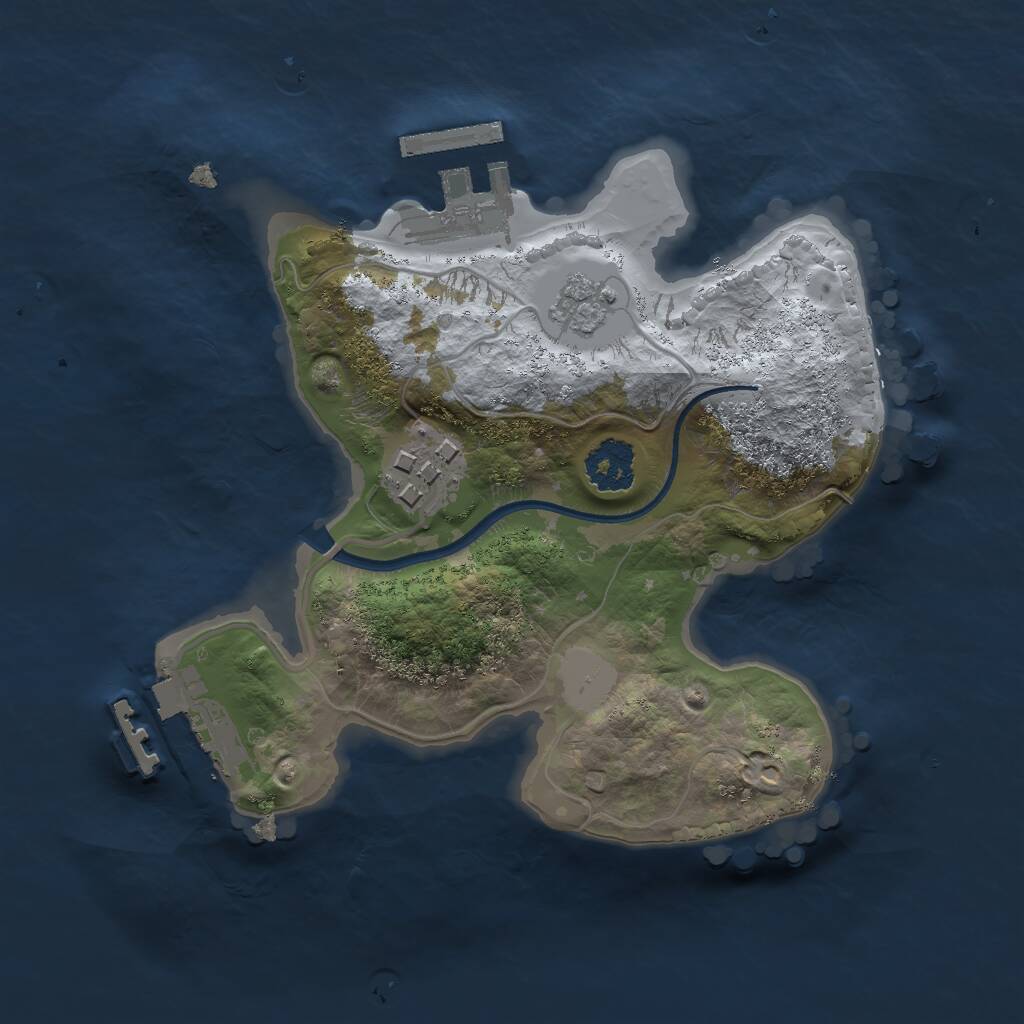 Rust Map: Procedural Map, Size: 2000, Seed: 321543214, 5 Monuments