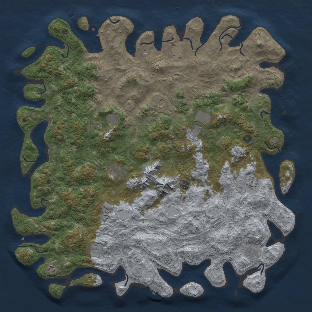 Rust Map: Procedural Map, Size: 5500, Seed: 89265962, 19 Monuments