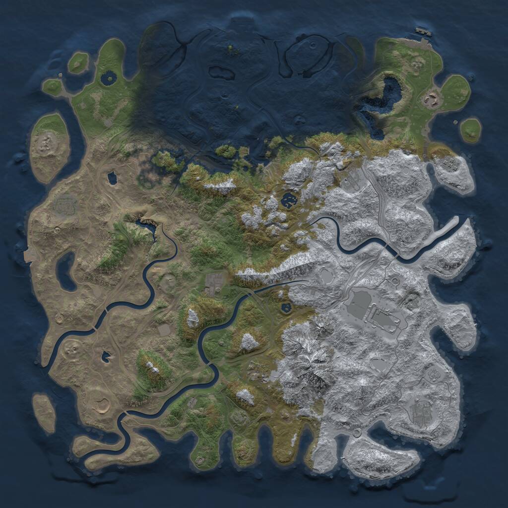 Rust Map: Procedural Map, Size: 5000, Seed: 414269156, 17 Monuments