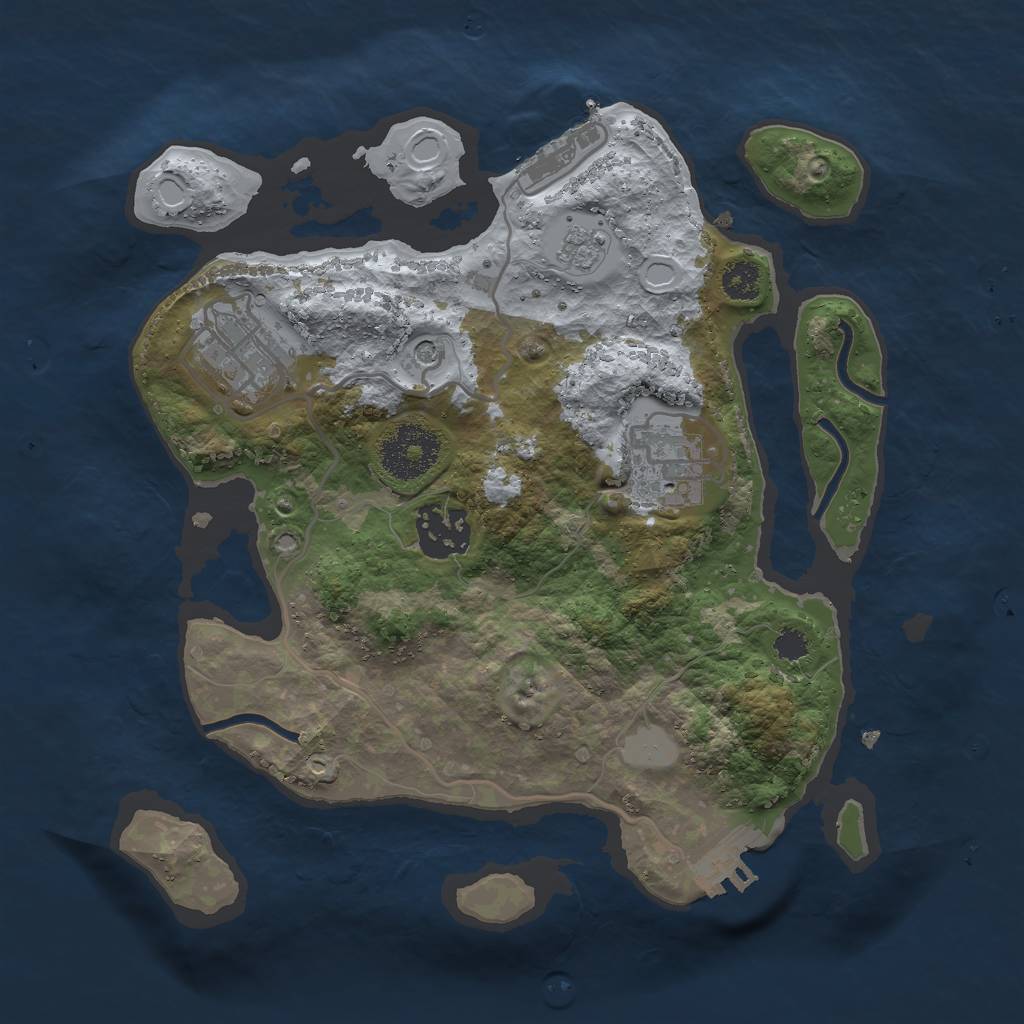 Rust Map: Procedural Map, Size: 2700, Seed: 941379657, 10 Monuments