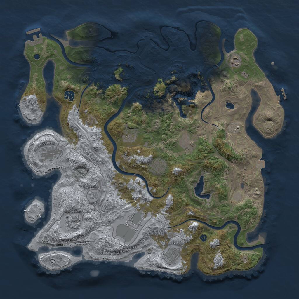 Rust Map: Procedural Map, Size: 4250, Seed: 26113221, 16 Monuments
