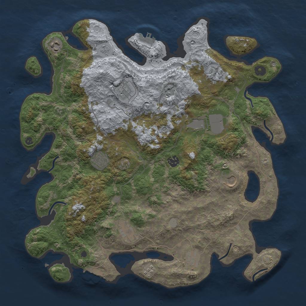 Rust Map: Procedural Map, Size: 4100, Seed: 429504600, 18 Monuments
