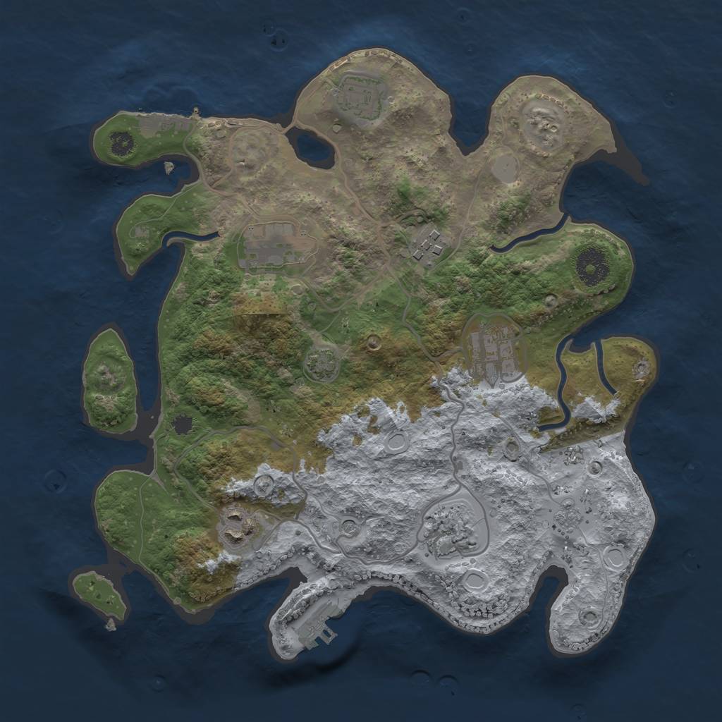 Rust Map: Procedural Map, Size: 3100, Seed: 6375, 14 Monuments