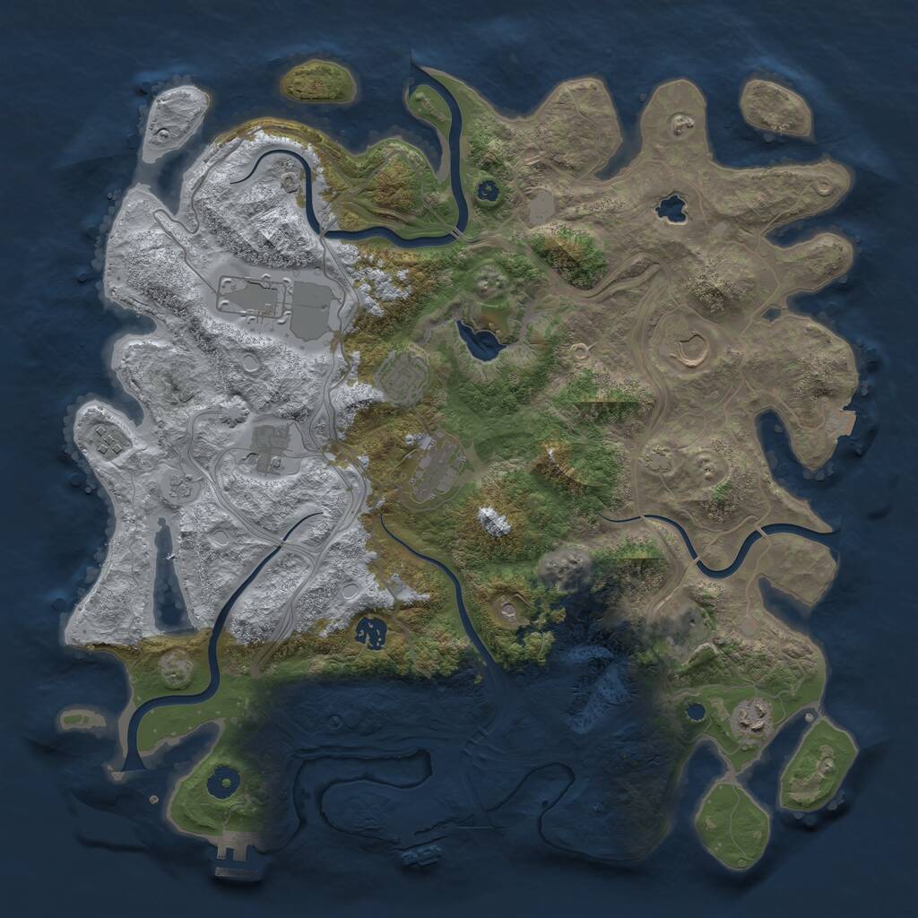 Rust Map: Procedural Map, Size: 4250, Seed: 508674611, 15 Monuments