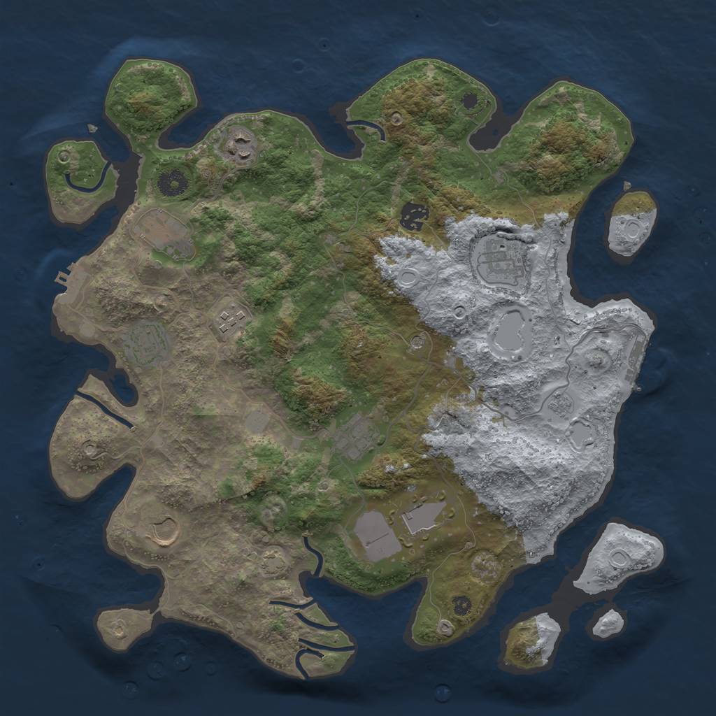 Rust Map: Procedural Map, Size: 3750, Seed: 97506708, 17 Monuments