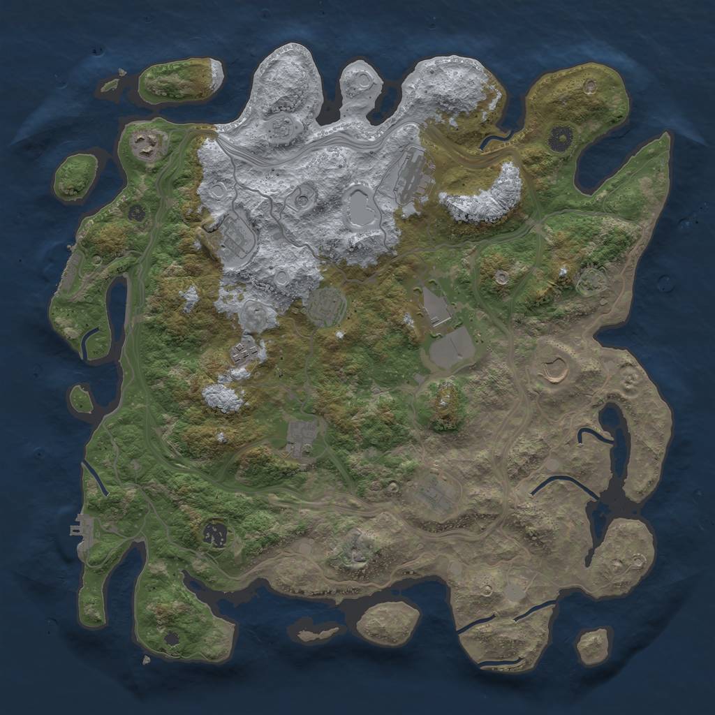Rust Map: Procedural Map, Size: 4250, Seed: 1003517584, 18 Monuments