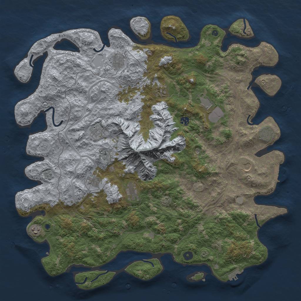 Rust Map: Procedural Map, Size: 5000, Seed: 2035120817, 19 Monuments