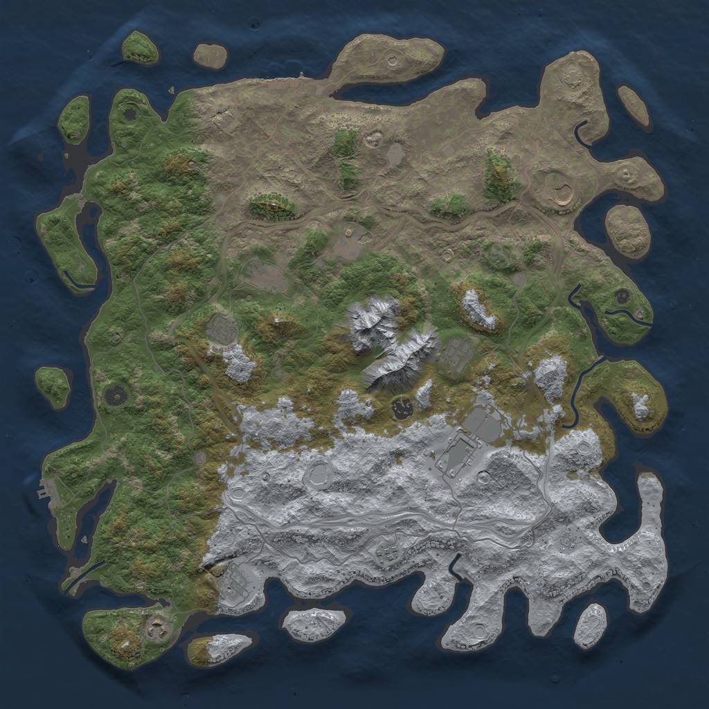 Rust Map: Procedural Map, Size: 5000, Seed: 3141, 18 Monuments