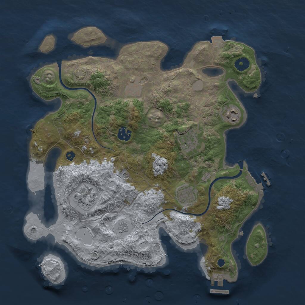 Rust Map: Procedural Map, Size: 3300, Seed: 124, 12 Monuments