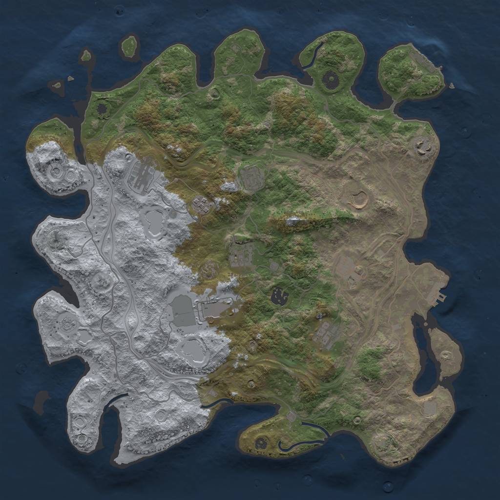 Rust Map: Procedural Map, Size: 4250, Seed: 133755812, 18 Monuments