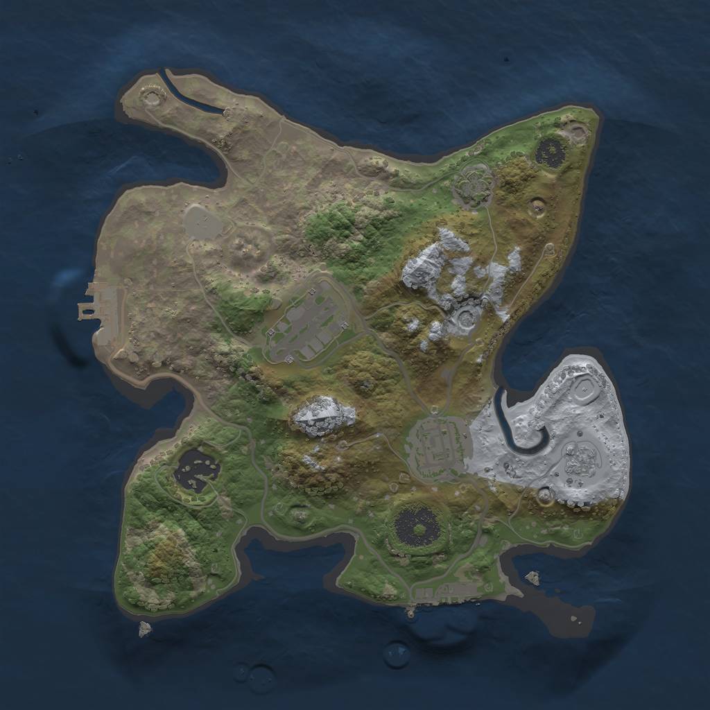 Rust Map: Procedural Map, Size: 2500, Seed: 1173792015, 11 Monuments
