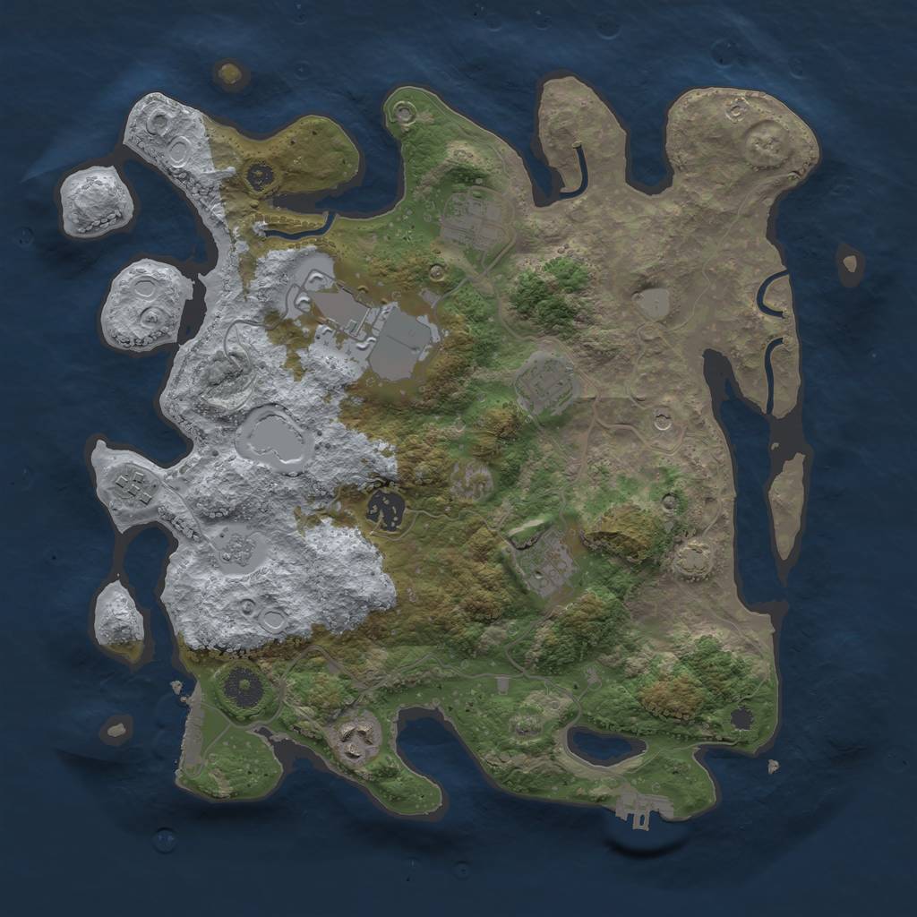 Rust Map: Procedural Map, Size: 3500, Seed: 1813008746, 15 Monuments