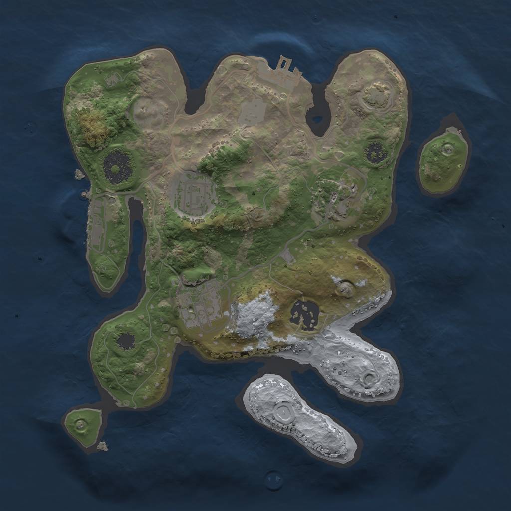 Rust Map: Procedural Map, Size: 2500, Seed: 18622147, 10 Monuments