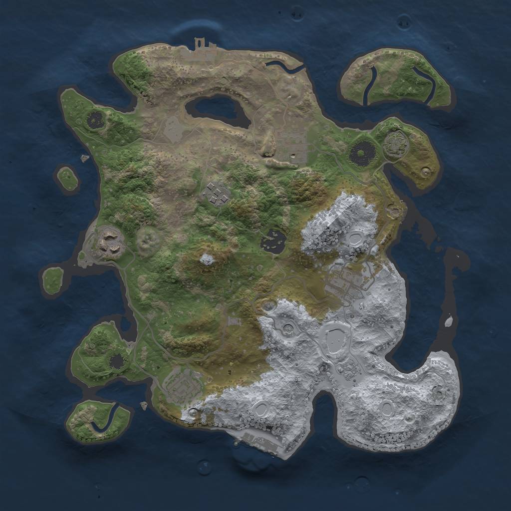 Rust Map: Procedural Map, Size: 3100, Seed: 1600163107, 14 Monuments