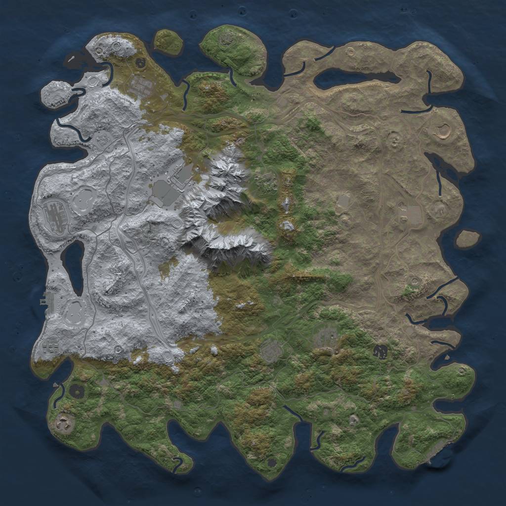 Rust Map: Procedural Map, Size: 5000, Seed: 8311947, 19 Monuments