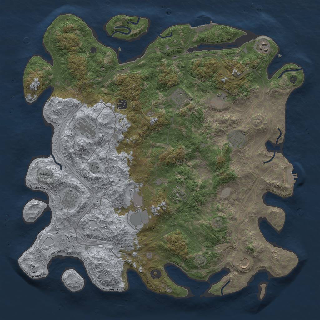 Rust Map: Procedural Map, Size: 4500, Seed: 544, 19 Monuments
