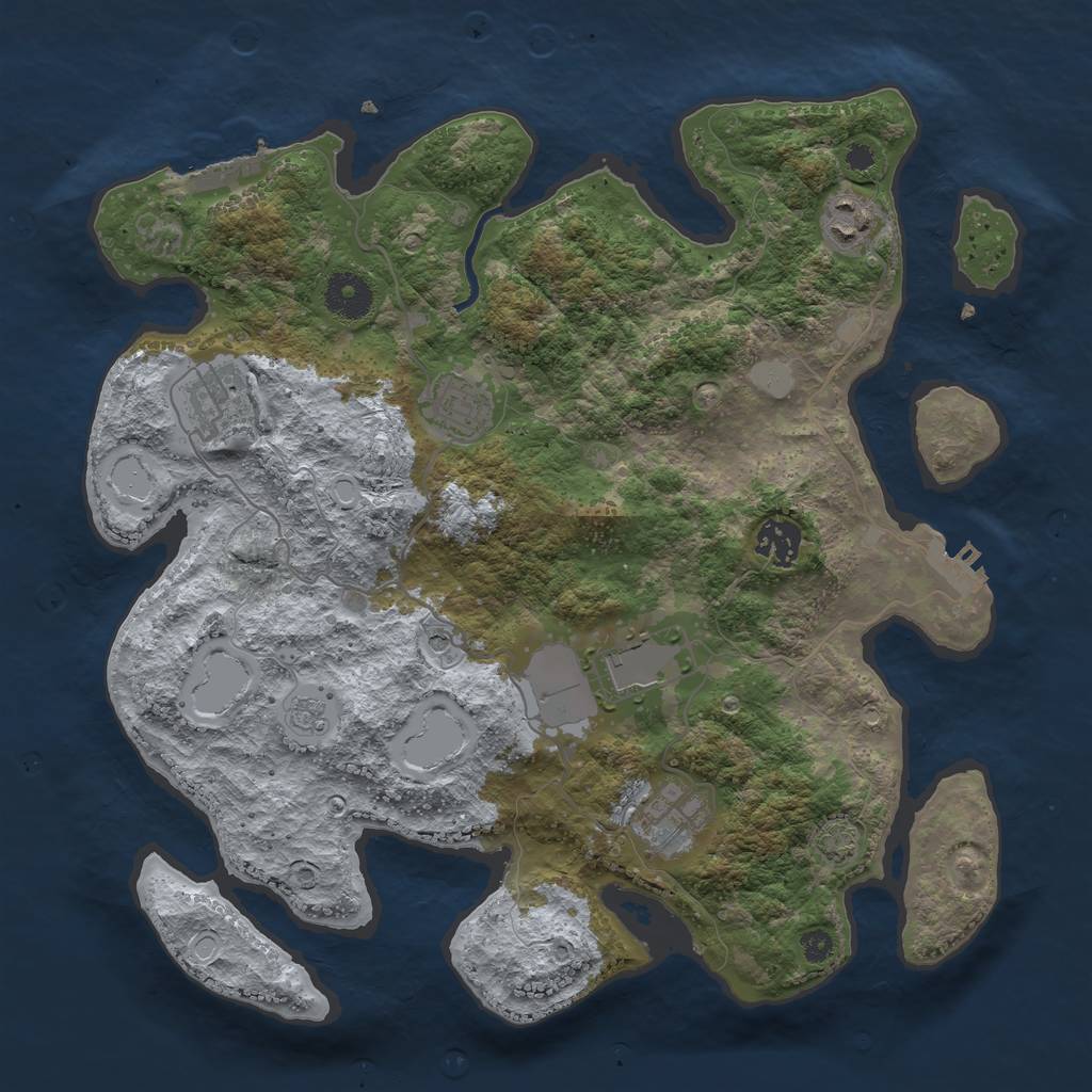 Rust Map: Procedural Map, Size: 3500, Seed: 903965723, 14 Monuments