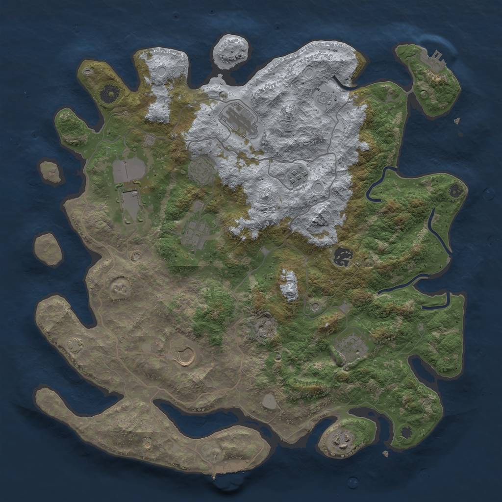 Rust Map: Procedural Map, Size: 4000, Seed: 58242627, 17 Monuments