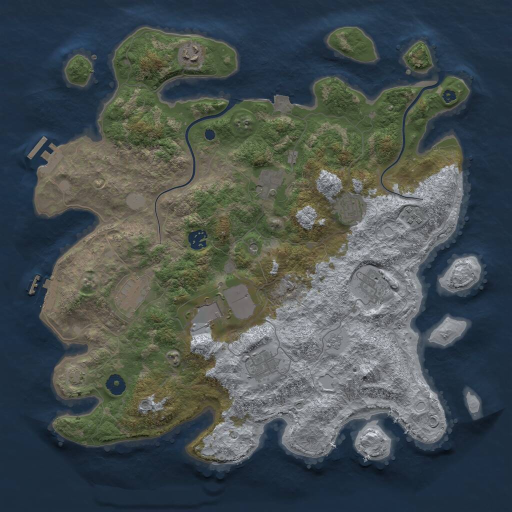 Rust Map: Procedural Map, Size: 3900, Seed: 76496818, 15 Monuments