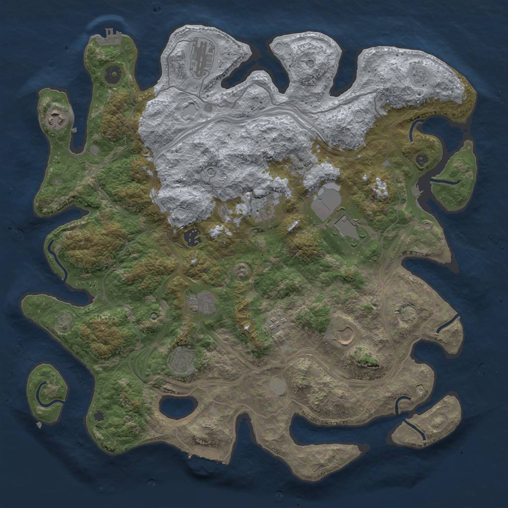 Rust Map: Procedural Map, Size: 4250, Seed: 52144733, 17 Monuments