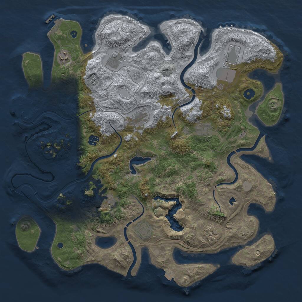 Rust Map: Procedural Map, Size: 4250, Seed: 52144733, 16 Monuments