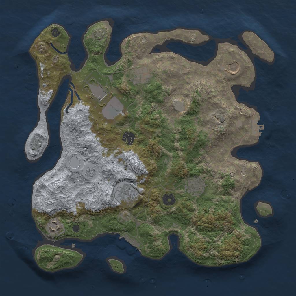 Rust Map: Procedural Map, Size: 3500, Seed: 1356121973, 16 Monuments