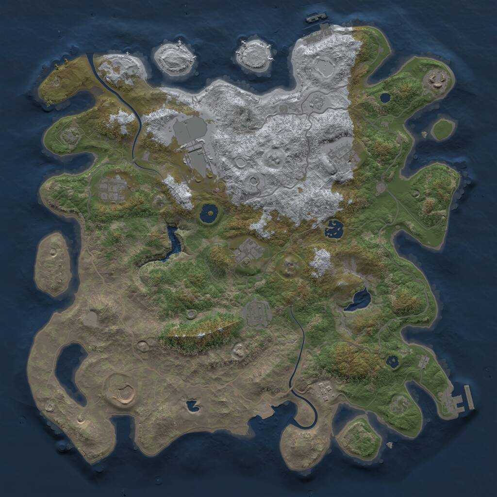 Rust Map: Procedural Map, Size: 4000, Seed: 32598, 15 Monuments