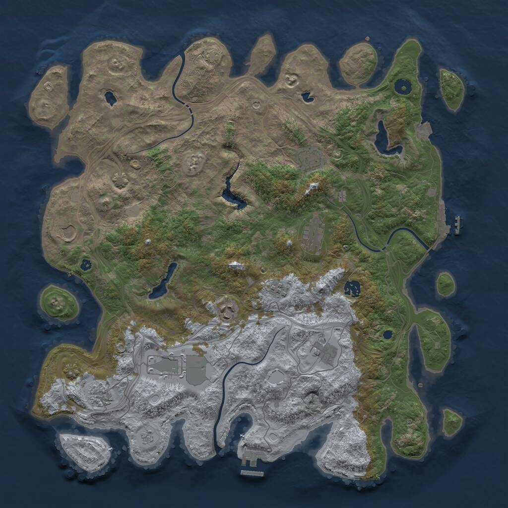 Rust Map: Procedural Map, Size: 4500, Seed: 26622314, 15 Monuments