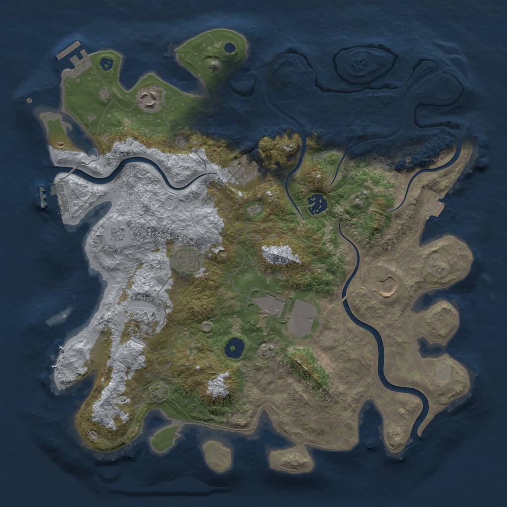 Rust Map: Procedural Map, Size: 3800, Seed: 5187096, 14 Monuments