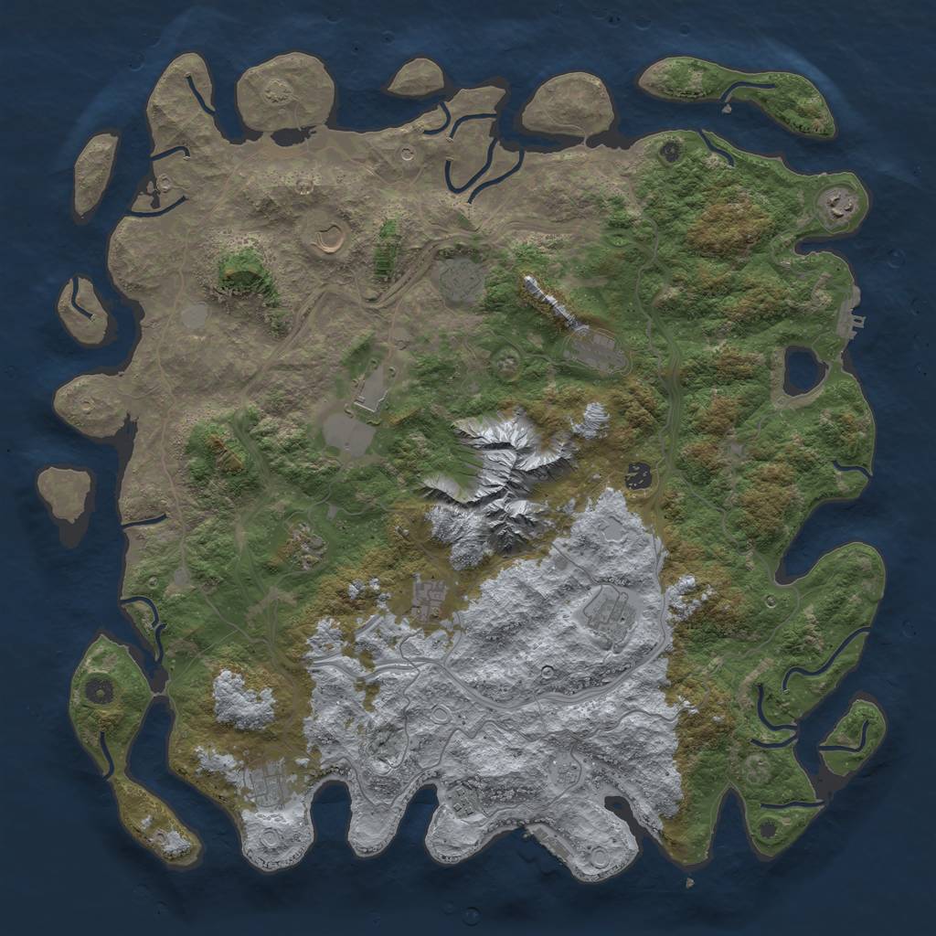 Rust Map: Procedural Map, Size: 5000, Seed: 1181940422, 19 Monuments