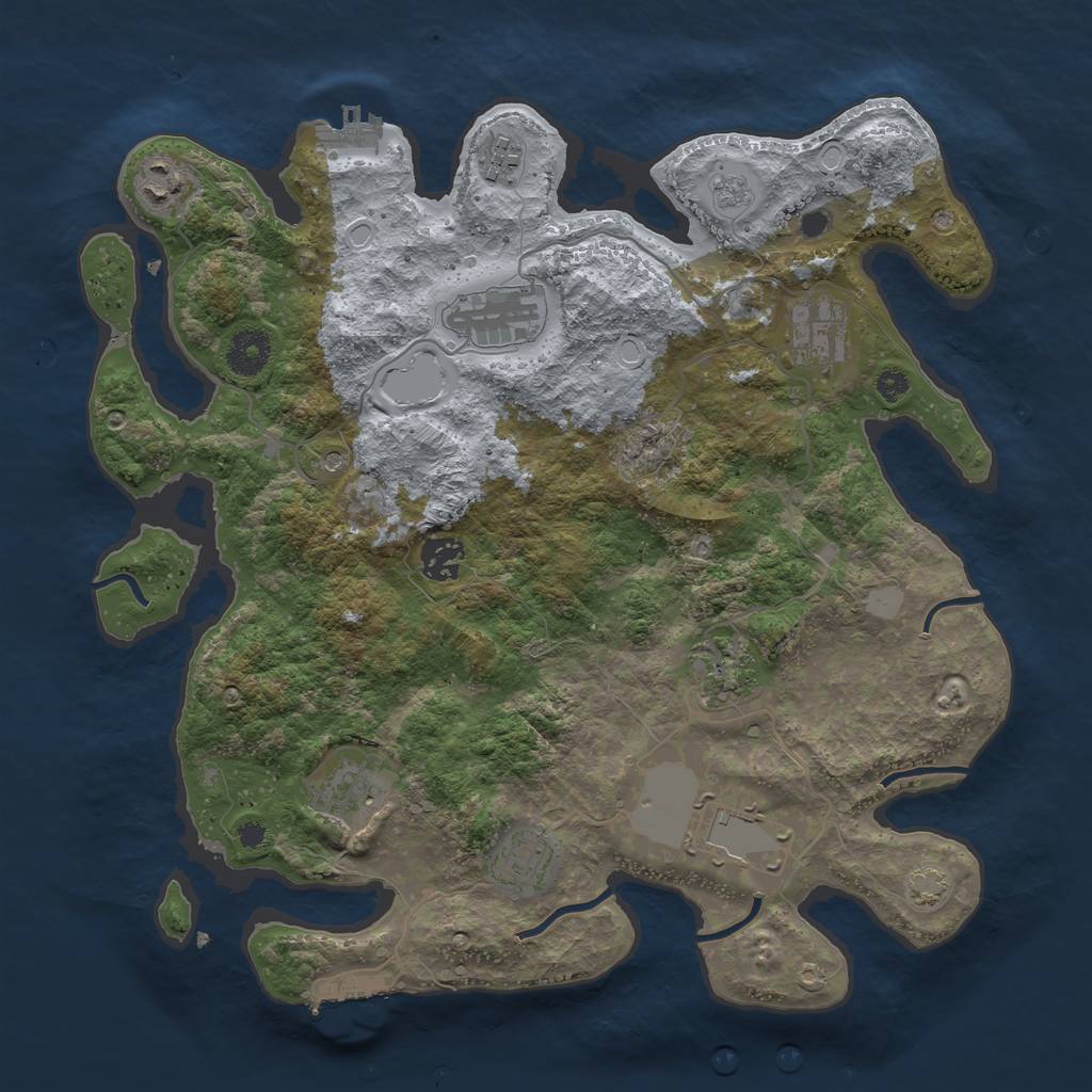 Rust Map: Procedural Map, Size: 3600, Seed: 22706, 17 Monuments