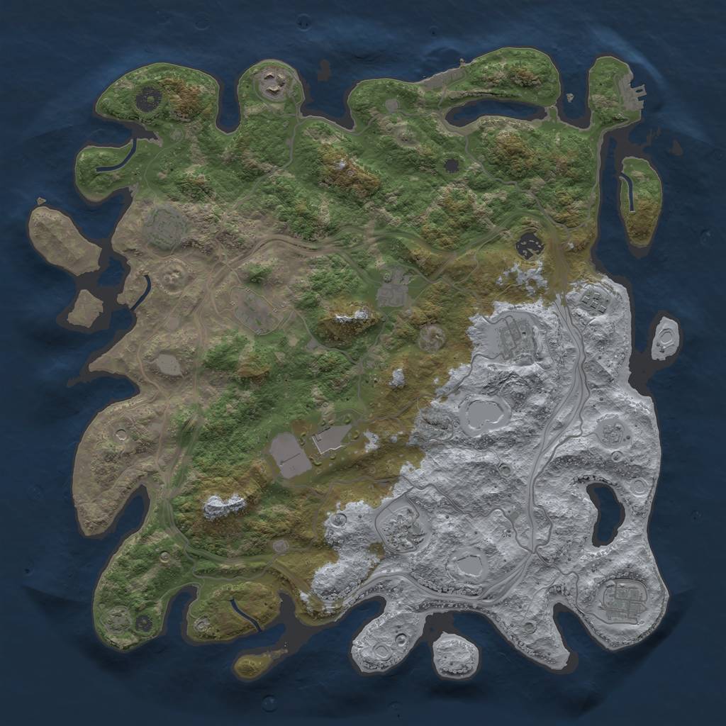 Rust Map: Procedural Map, Size: 4250, Seed: 901723073, 18 Monuments