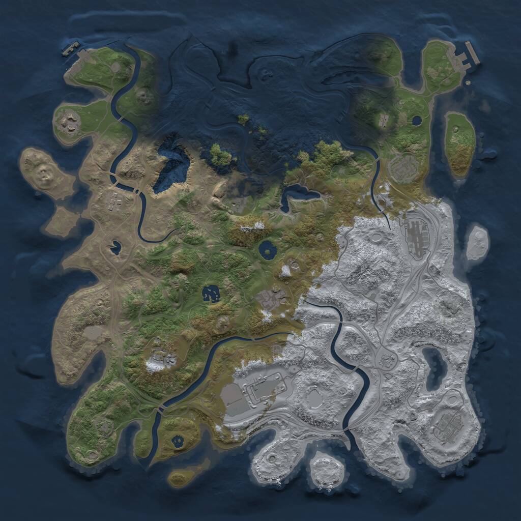 Rust Map: Procedural Map, Size: 4250, Seed: 901723073, 16 Monuments