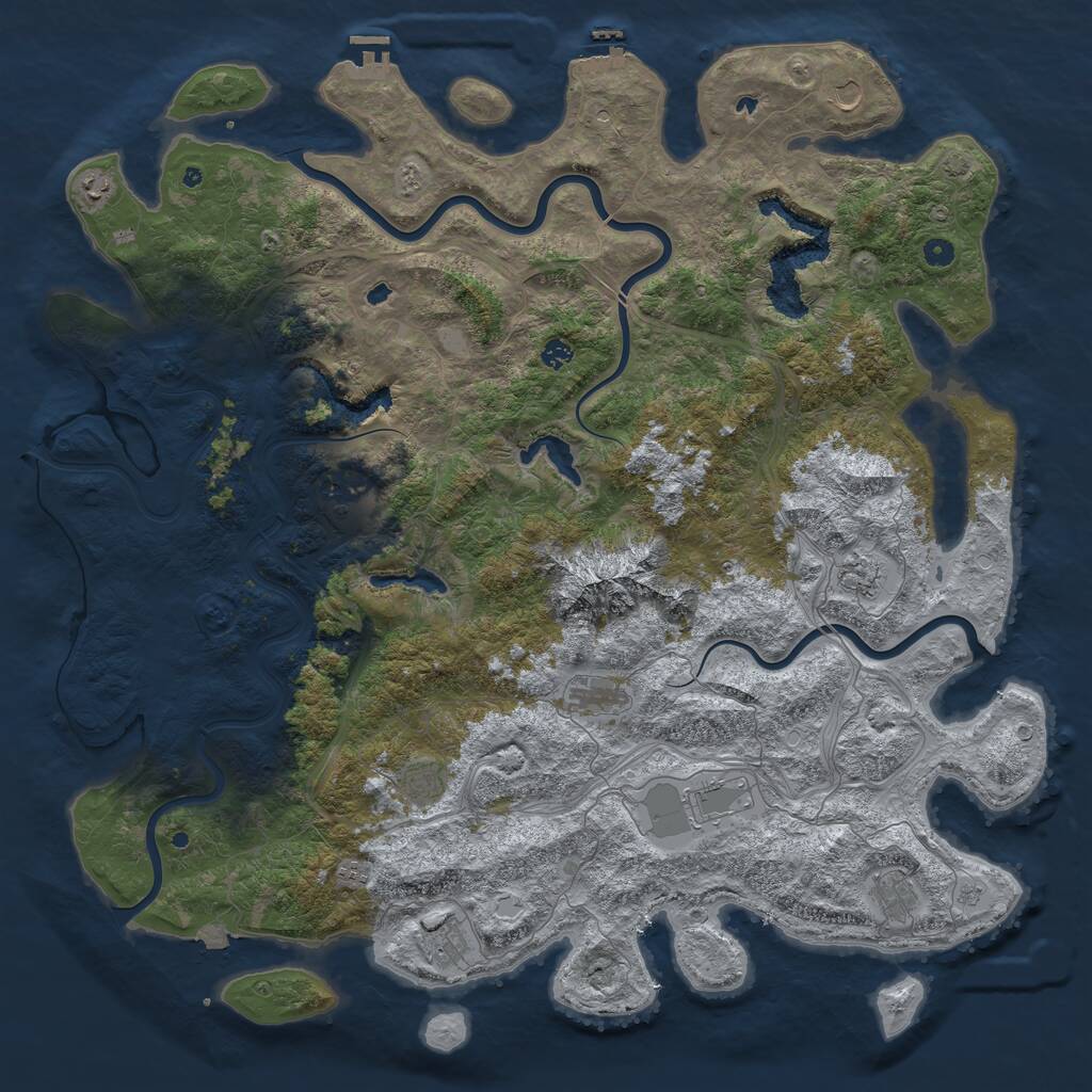 Rust Map: Procedural Map, Size: 5500, Seed: 56238911, 17 Monuments