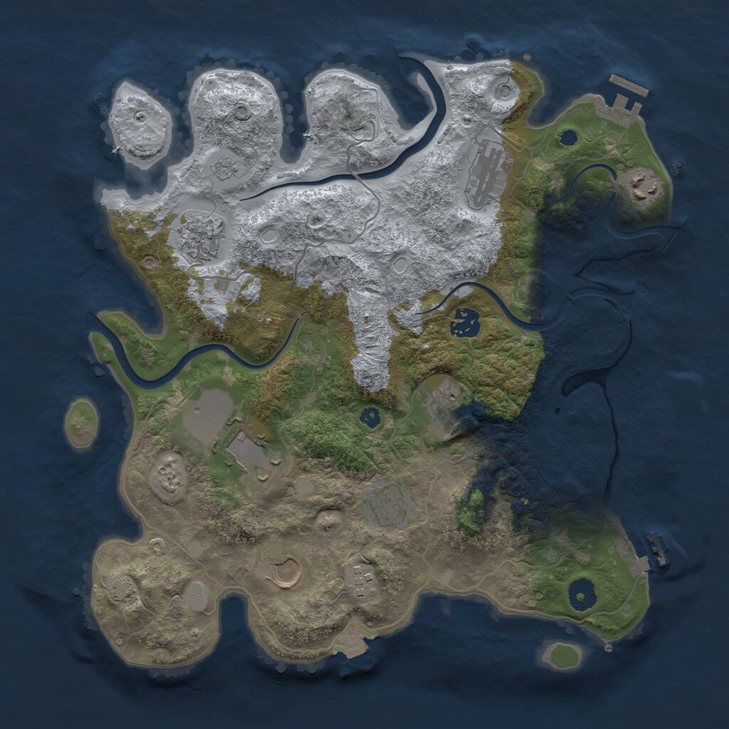 Rust Map: Procedural Map, Size: 3600, Seed: 58040758, 15 Monuments