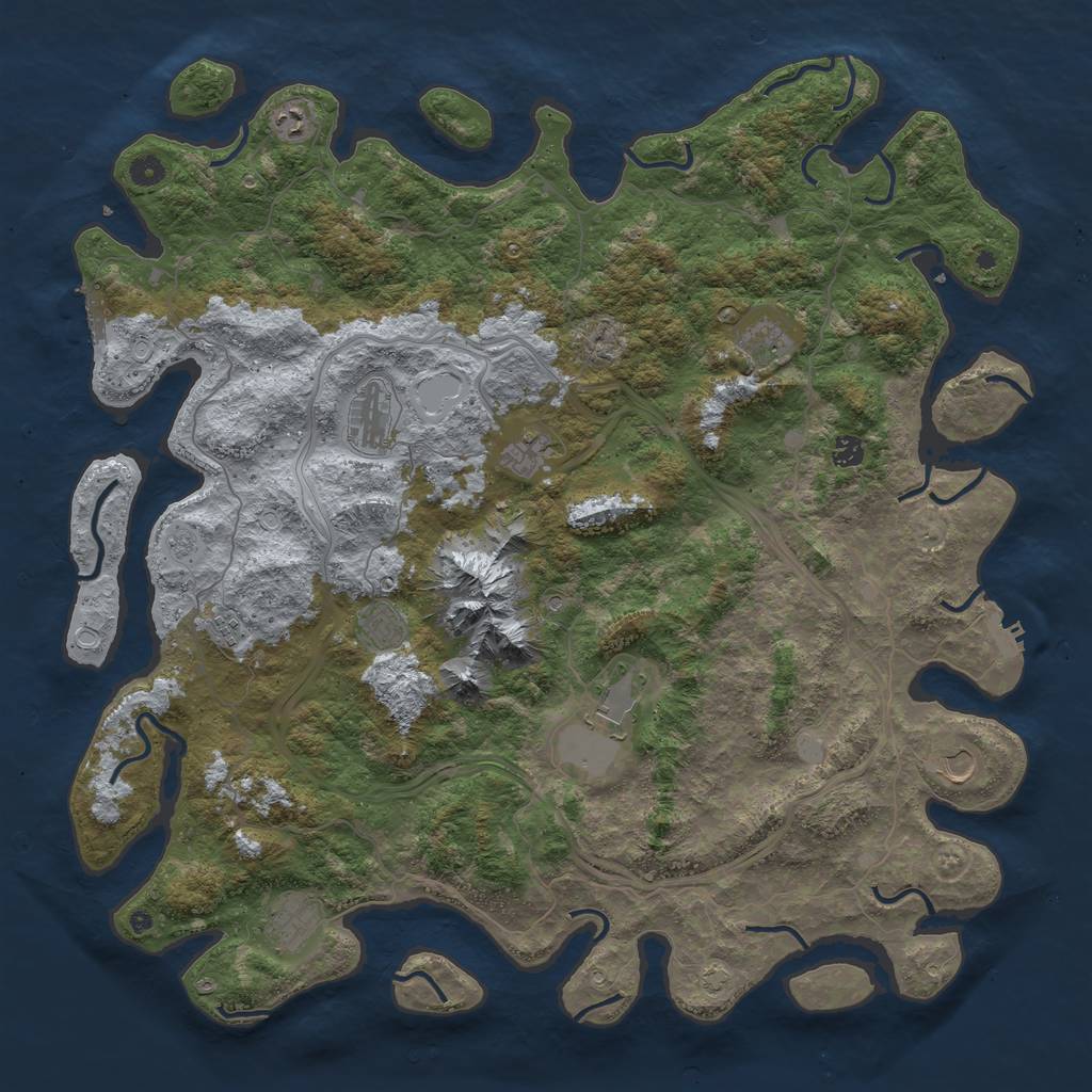 Rust Map: Procedural Map, Size: 5000, Seed: 230546440, 18 Monuments