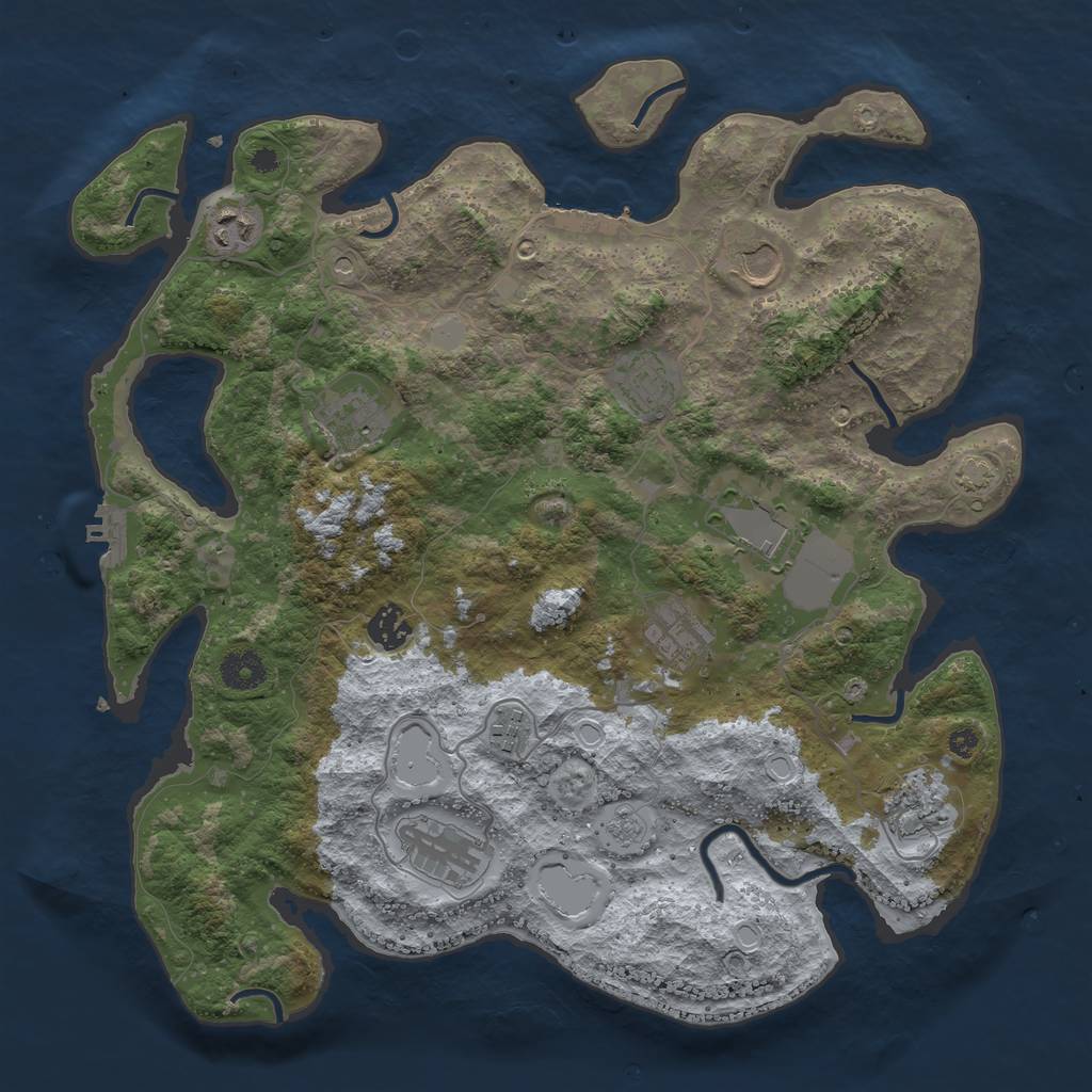 Rust Map: Procedural Map, Size: 3800, Seed: 1978, 18 Monuments