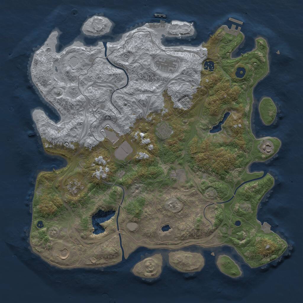 Rust Map: Procedural Map, Size: 4250, Seed: 12769, 15 Monuments