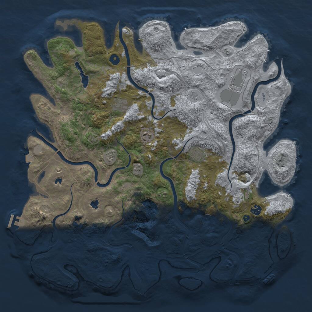 Rust Map: Procedural Map, Size: 4500, Seed: 4522, 12 Monuments