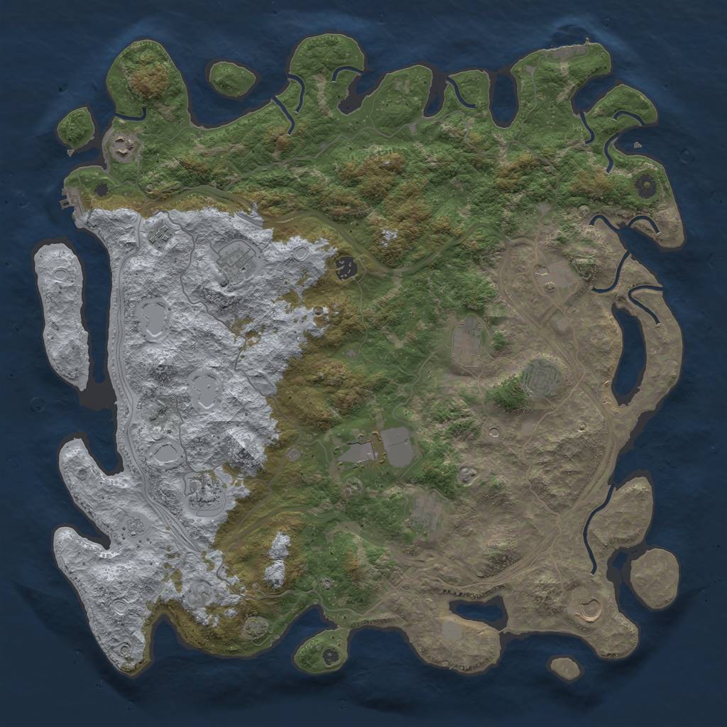 Rust Map: Procedural Map, Size: 4800, Seed: 1129020984, 19 Monuments
