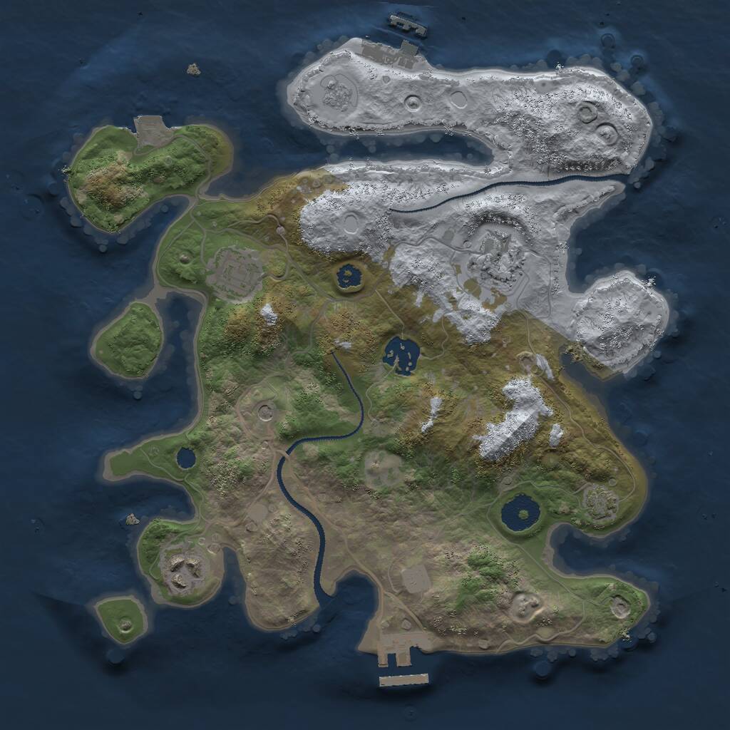 Rust Map: Procedural Map, Size: 3000, Seed: 204387261, 10 Monuments
