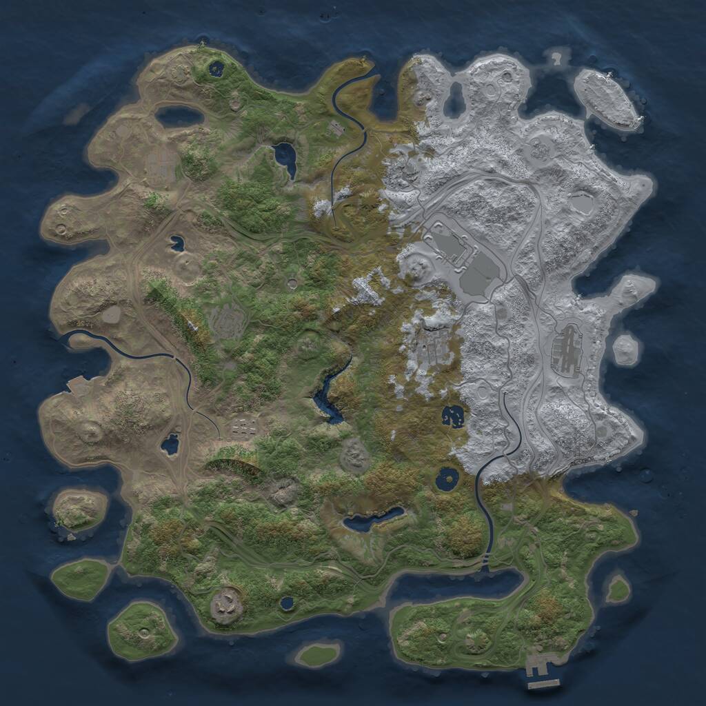 Rust Map: Procedural Map, Size: 4500, Seed: 1652596923, 14 Monuments