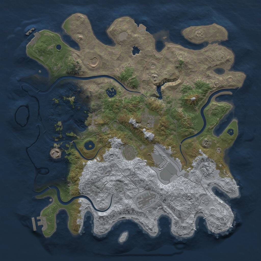 Rust Map: Procedural Map, Size: 4000, Seed: 2064266965, 15 Monuments