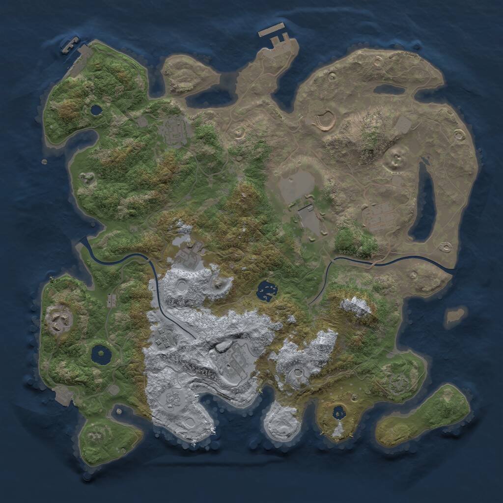 Rust Map: Procedural Map, Size: 3750, Seed: 2132225, 15 Monuments