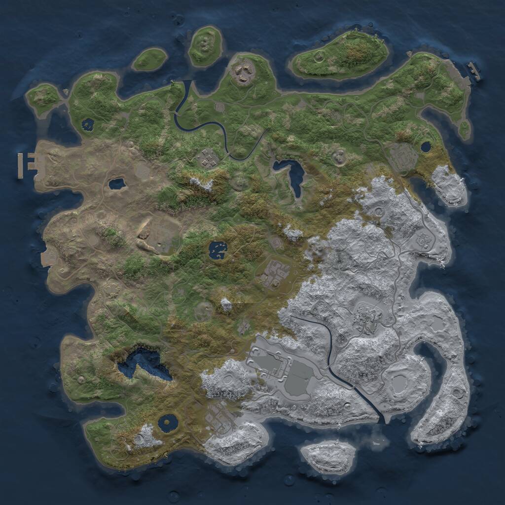 Rust Map: Procedural Map, Size: 4000, Seed: 121220068, 15 Monuments