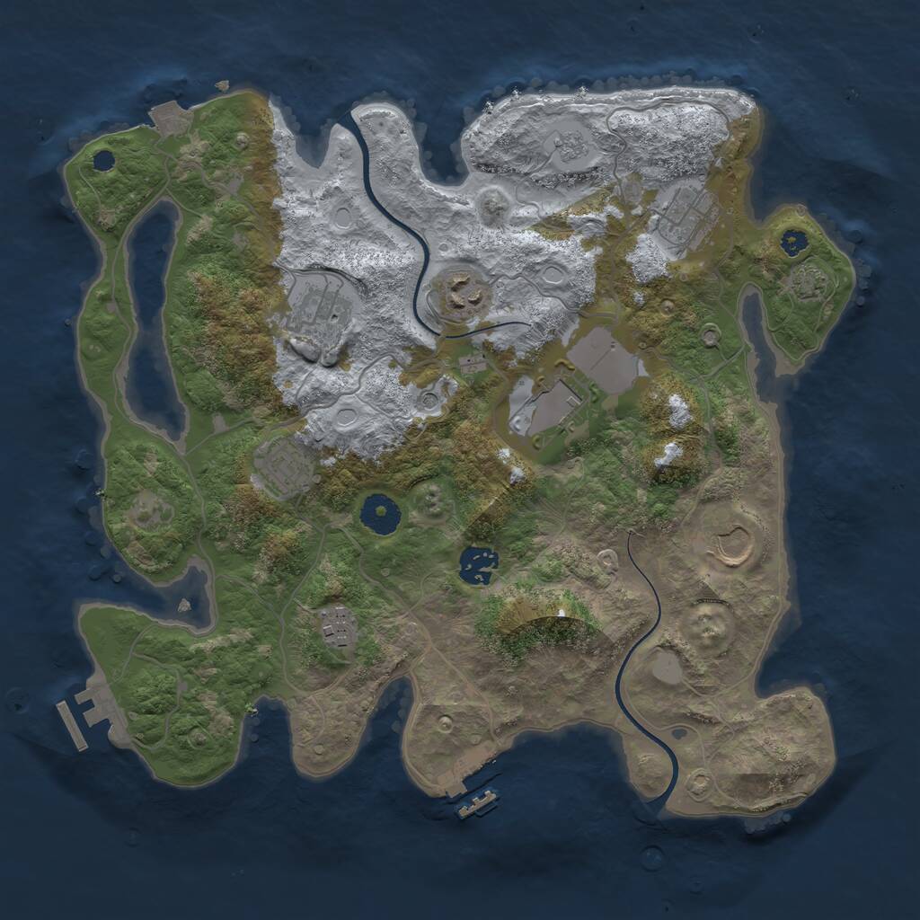 Rust Map: Procedural Map, Size: 3500, Seed: 109609537, 14 Monuments